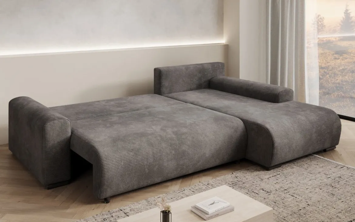 Designer Ecksofa Hanna mit Schlaffunktion und Stauraum