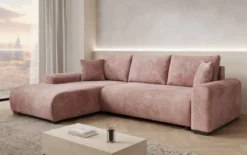 Designer Ecksofa Hanna mit Schlaffunktion und Stauraum