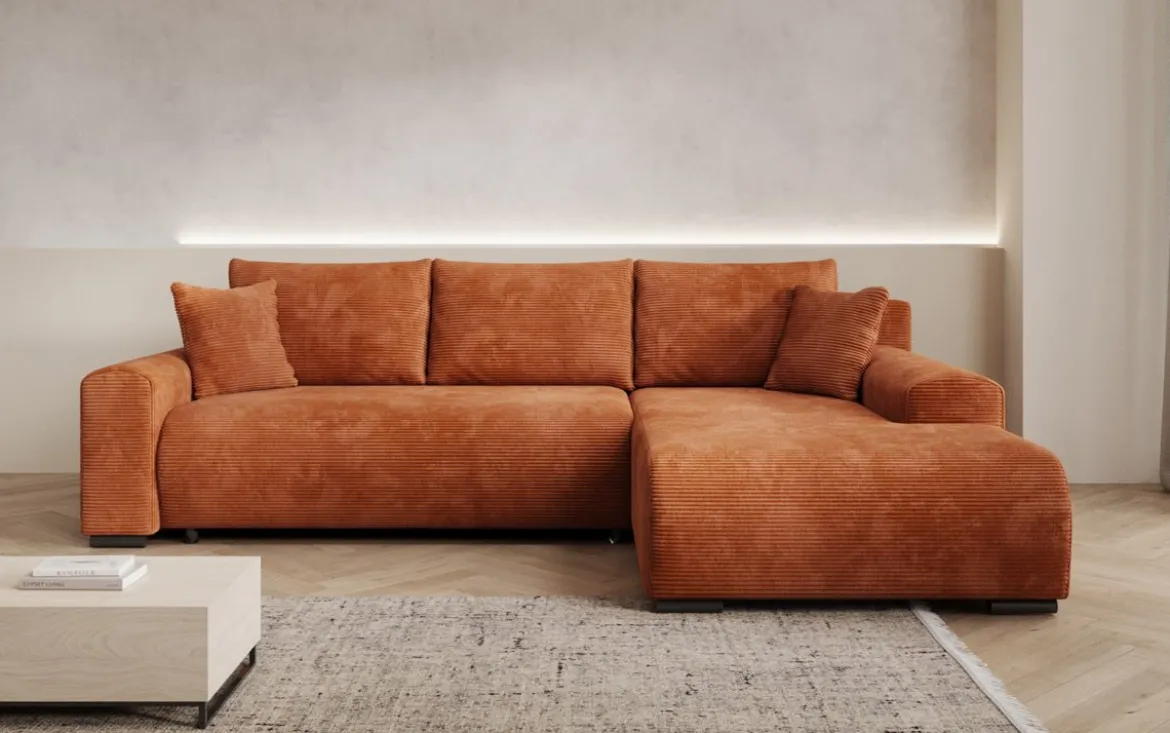 Designer Ecksofa Hanna mit Schlaffunktion und Stauraum