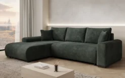 Designer Ecksofa Hanna mit Schlaffunktion und Stauraum