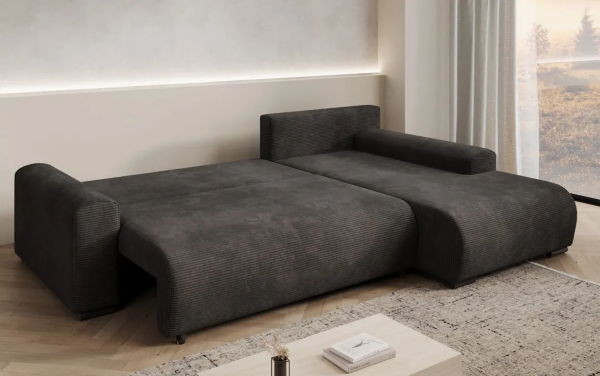 Designer Ecksofa Hanna mit Schlaffunktion und Stauraum