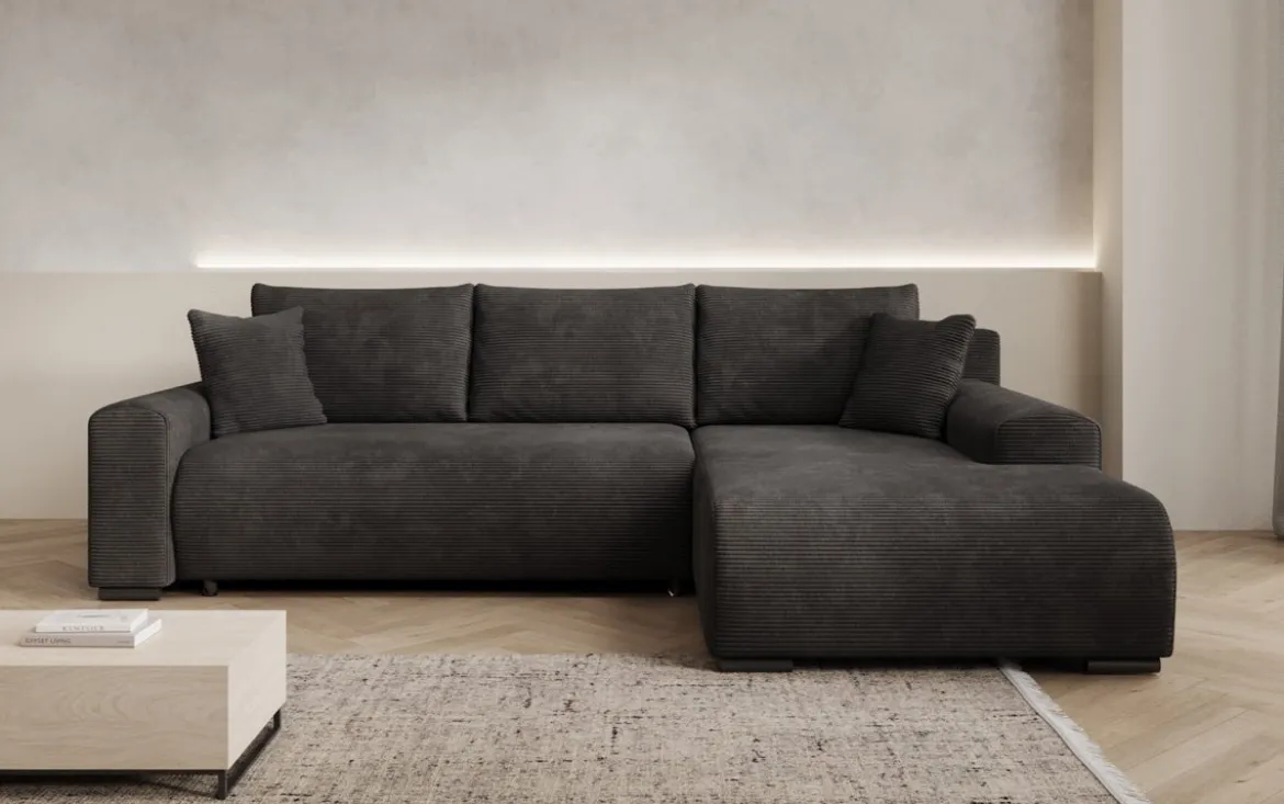 Designer Ecksofa Hanna mit Schlaffunktion und Stauraum