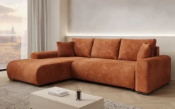 Designer Ecksofa Hanna mit Schlaffunktion und Stauraum