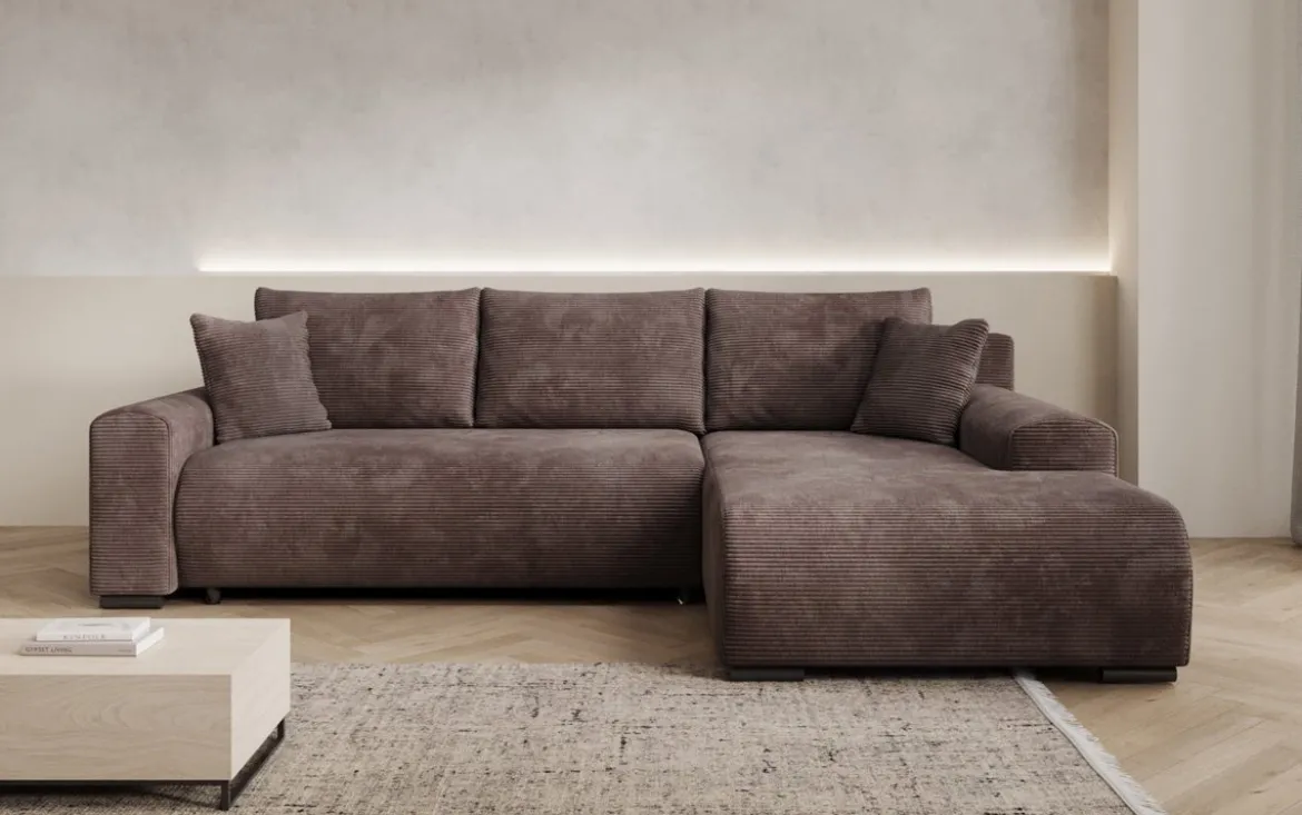 Designer Ecksofa Hanna mit Schlaffunktion und Stauraum