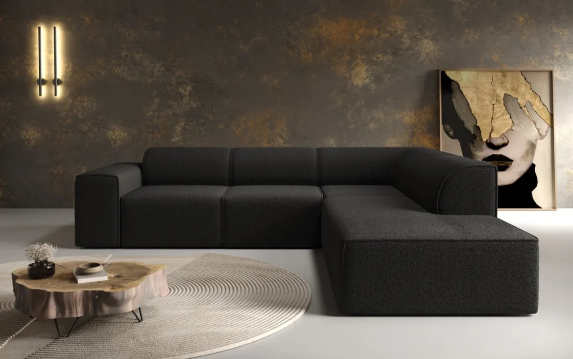 Designer Ecksofa Idiola in Teddy Bouclé