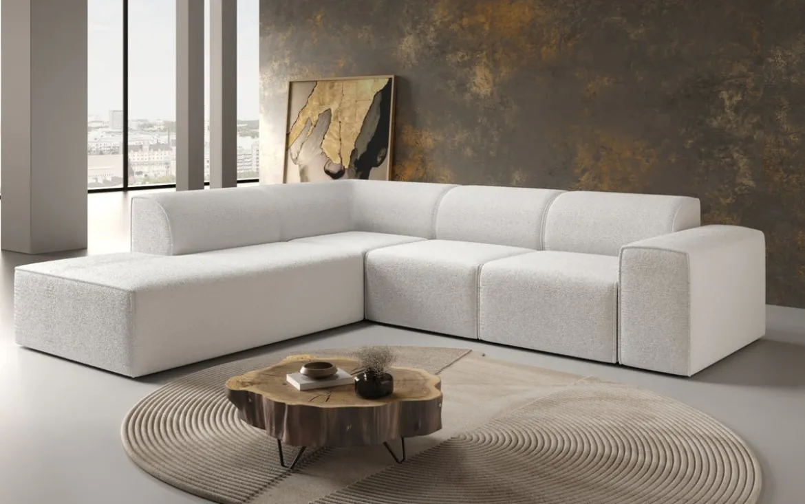 Designer Ecksofa Idiola in Teddy Bouclé
