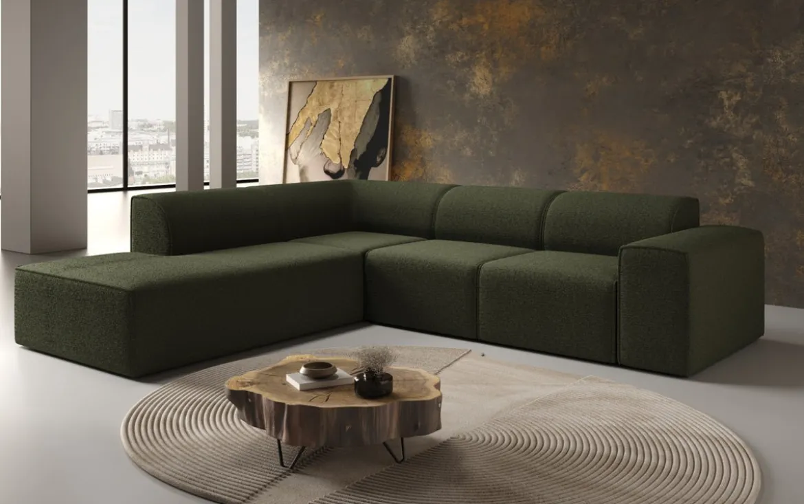 Designer Ecksofa Idiola in Teddy Bouclé