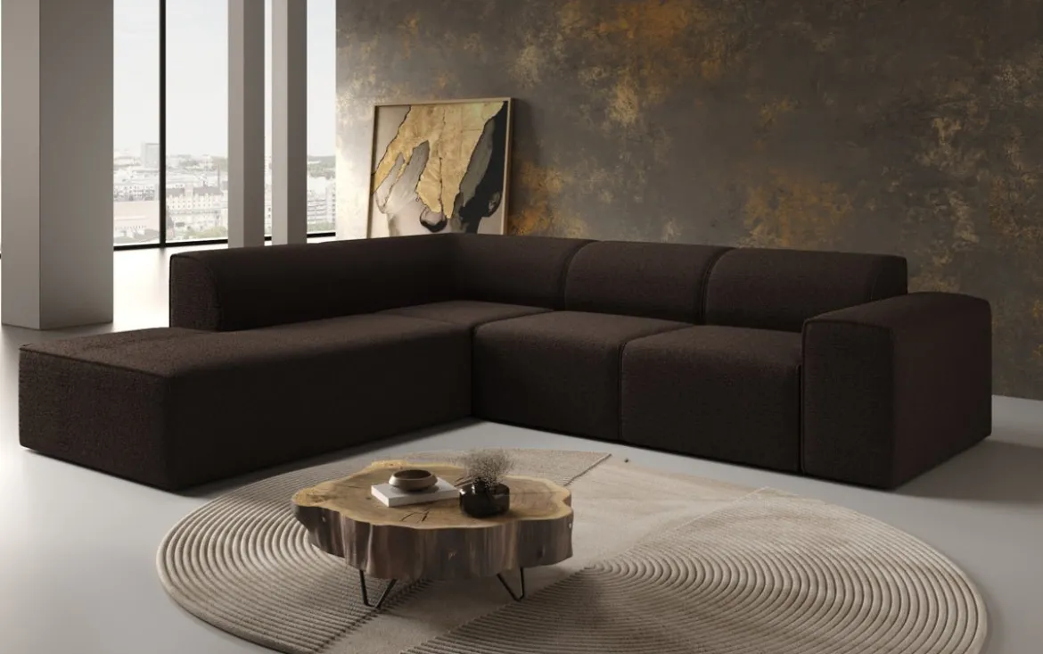 Designer Ecksofa Idiola in Teddy Bouclé