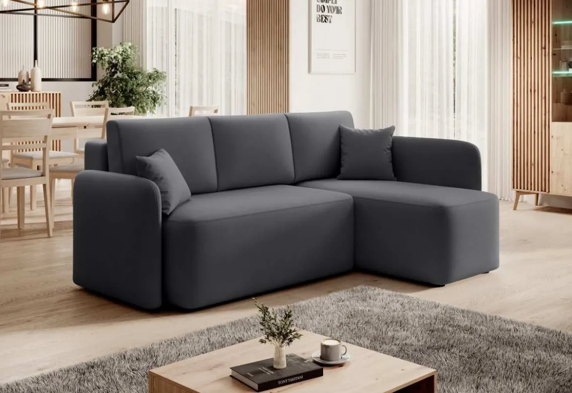 Designer Ecksofa Ina mit Stauraum und Schlaffunktion