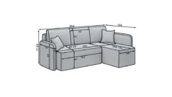 Designer Ecksofa Ina mit Stauraum und Schlaffunktion