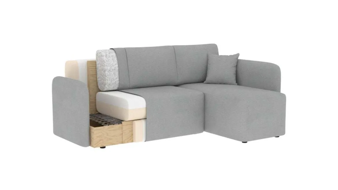 Designer Ecksofa Ina mit Stauraum und Schlaffunktion