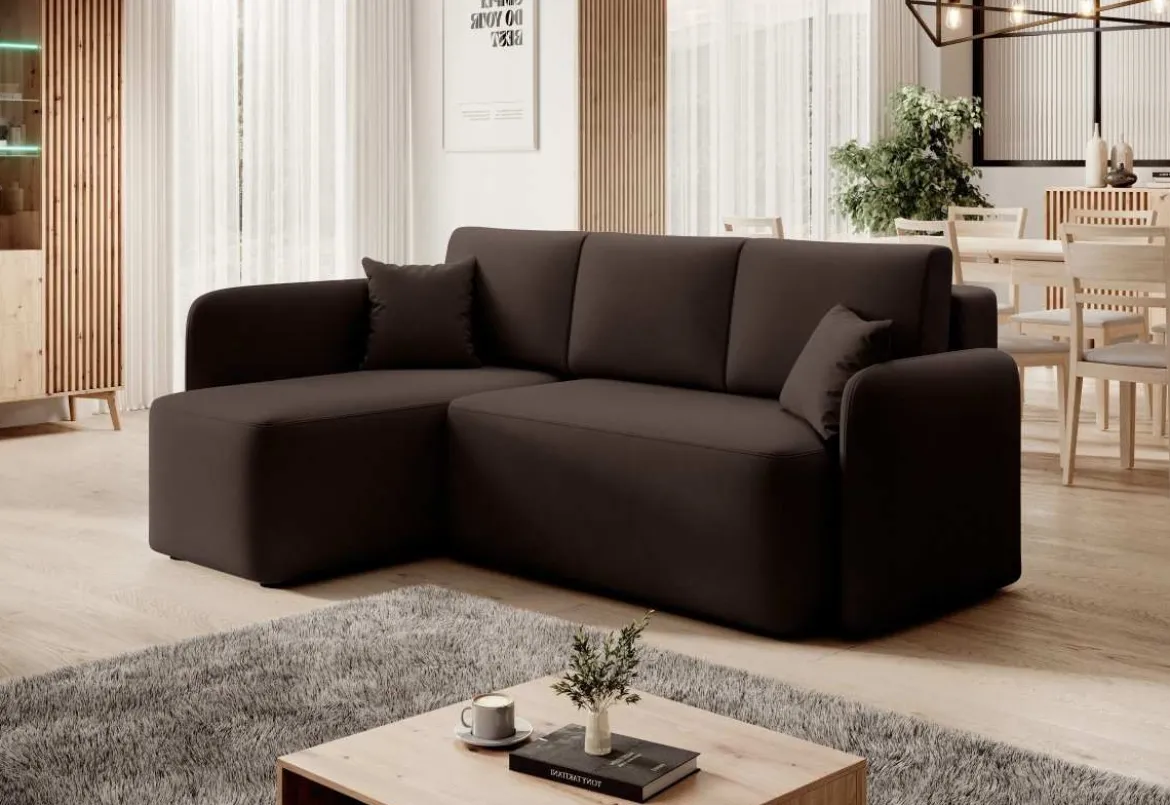 Designer Ecksofa Ina mit Stauraum und Schlaffunktion