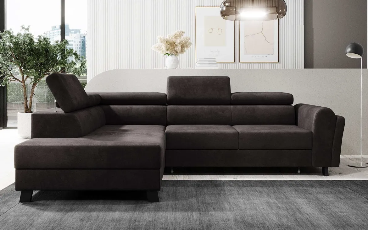 Designer Ecksofa Kira mit Schlaf- und Klappfunktion