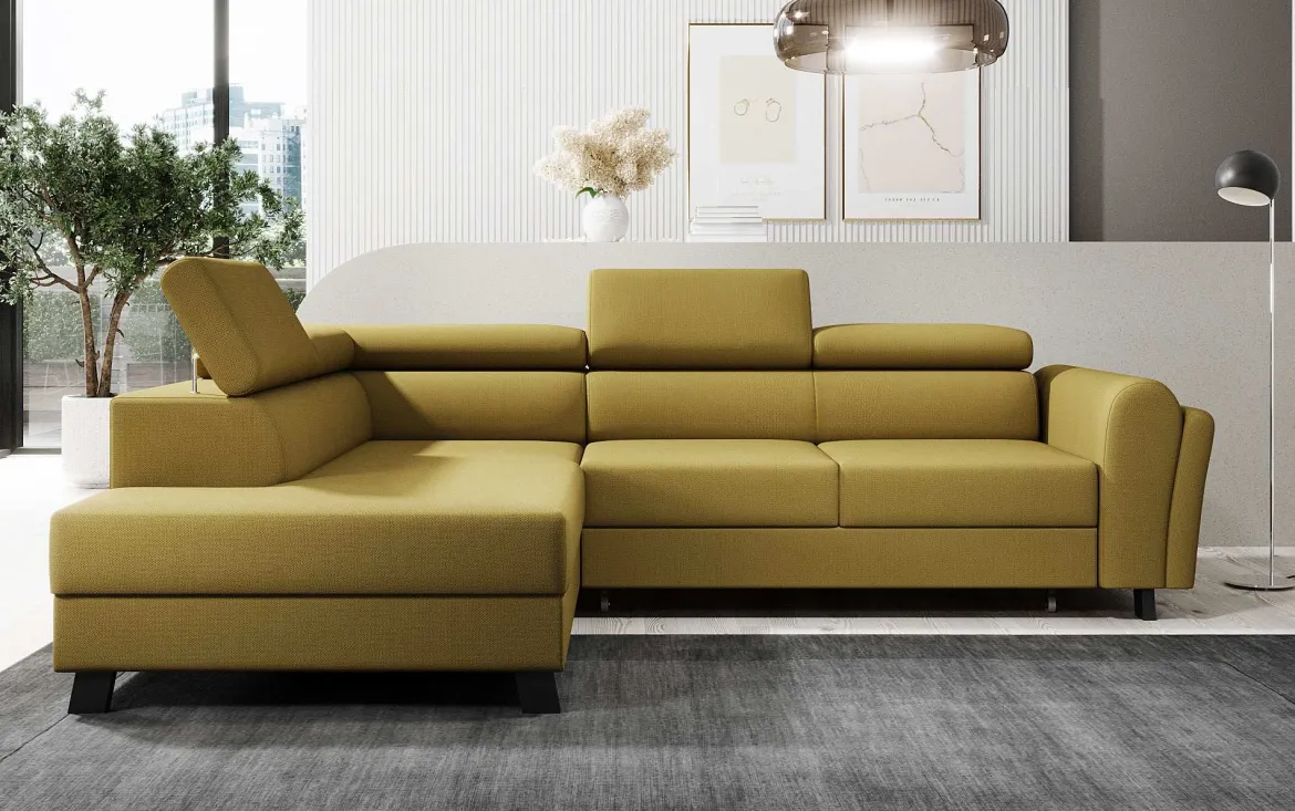 Designer Ecksofa Kira mit Schlaf- und Klappfunktion