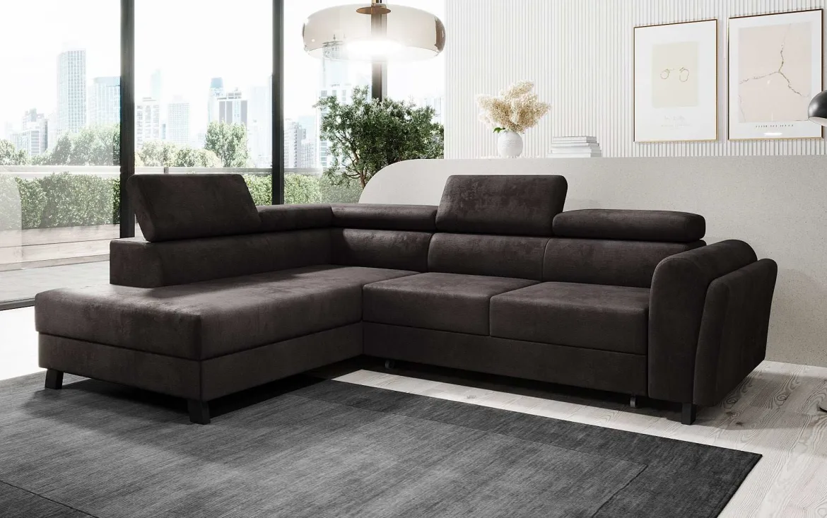 Designer Ecksofa Kira mit Schlaf- und Klappfunktion