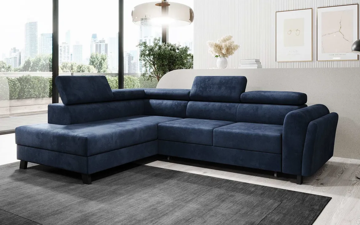 Designer Ecksofa Kira mit Schlaf- und Klappfunktion