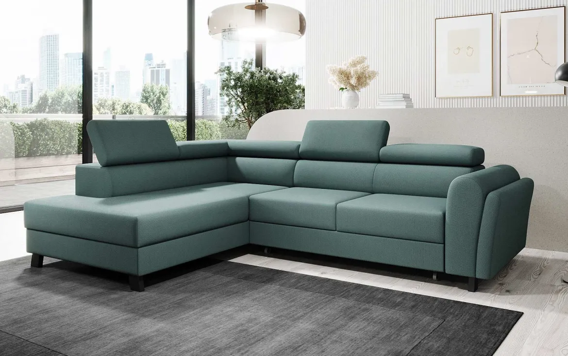 Designer Ecksofa Kira mit Schlaf- und Klappfunktion