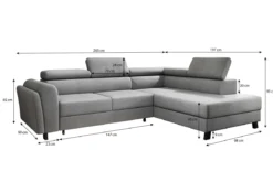 Designer Ecksofa Kira mit Schlaf- und Klappfunktion