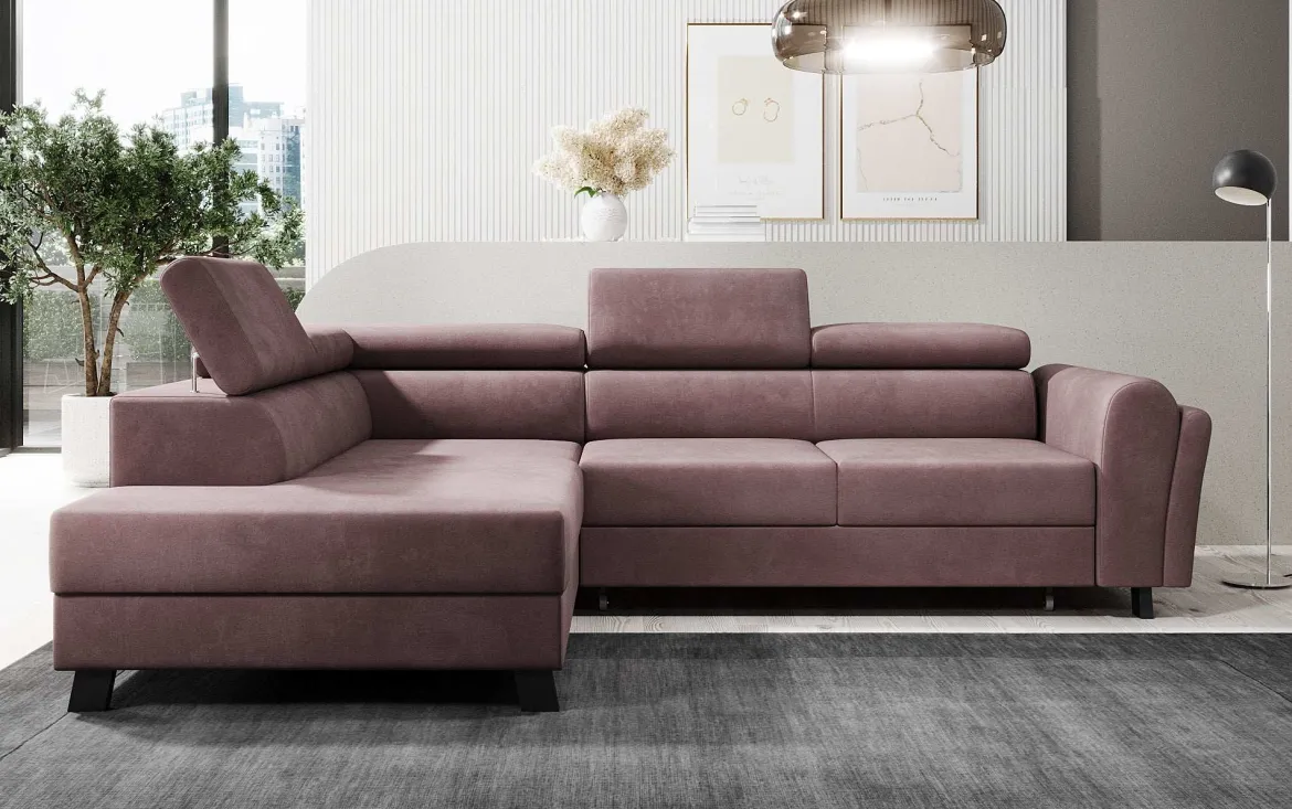 Designer Ecksofa Kira mit Schlaf- und Klappfunktion