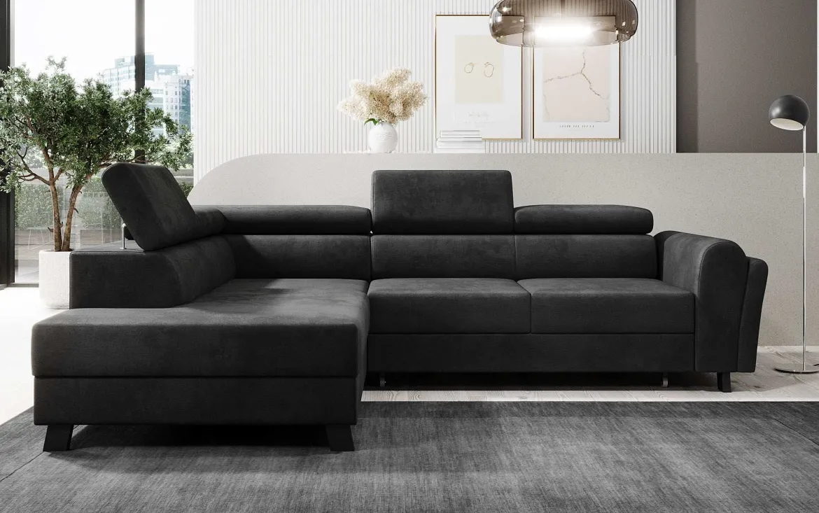 Designer Ecksofa Kira mit Schlaf- und Klappfunktion