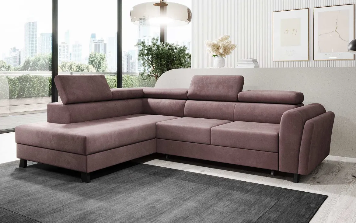 Designer Ecksofa Kira mit Schlaf- und Klappfunktion