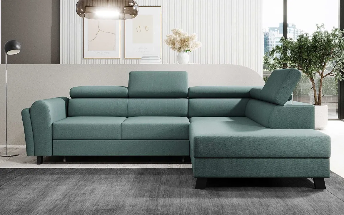 Designer Ecksofa Kira mit Schlaf- und Klappfunktion