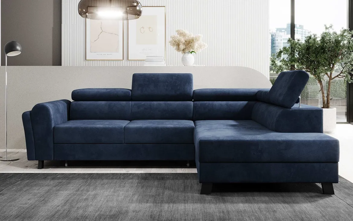 Designer Ecksofa Kira mit Schlaf- und Klappfunktion