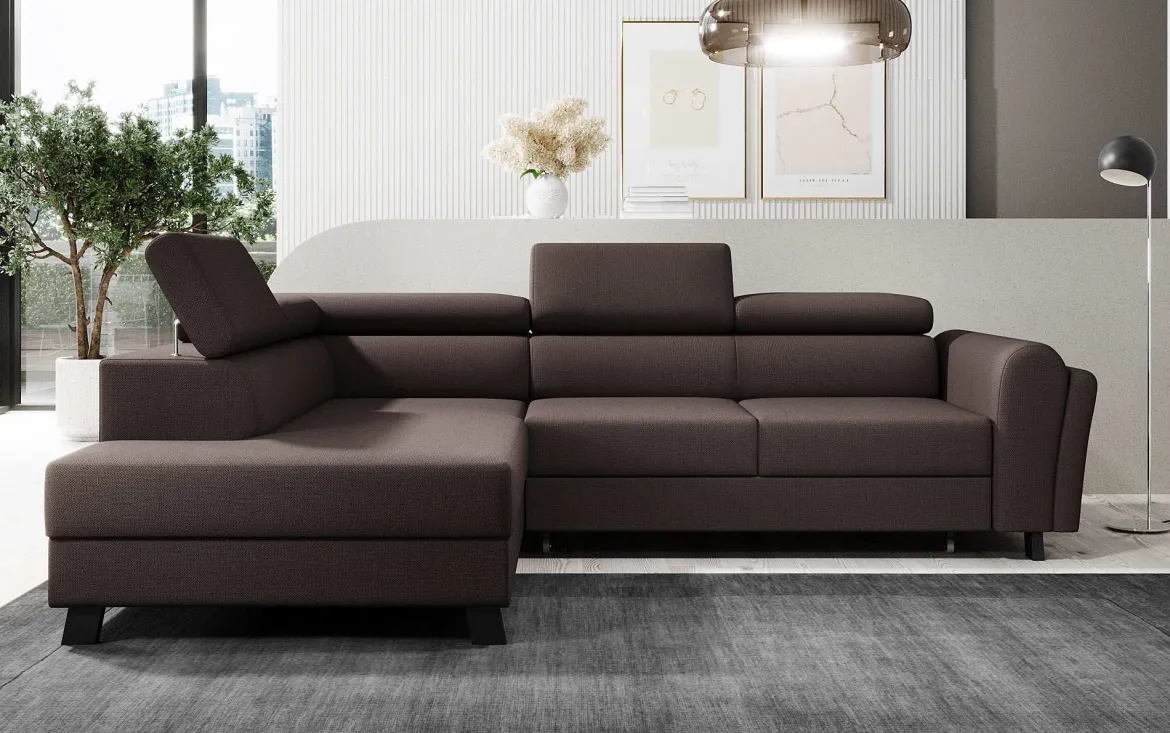 Designer Ecksofa Kira mit Schlaf- und Klappfunktion