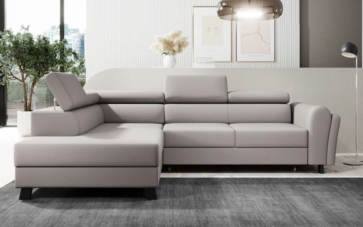 Designer Ecksofa Kira mit Schlaf- und Klappfunktion