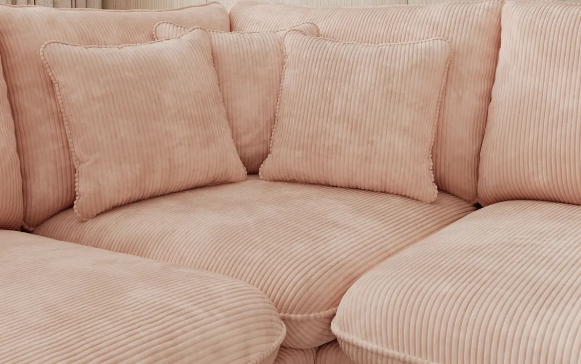 Designer Ecksofa Laguna mit Metallfüße in Cord