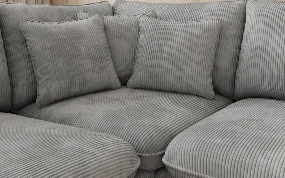 Designer Ecksofa Laguna mit Metallfüße in Cord