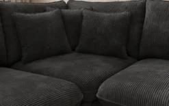 Designer Ecksofa Laguna mit Metallfüße in Cord