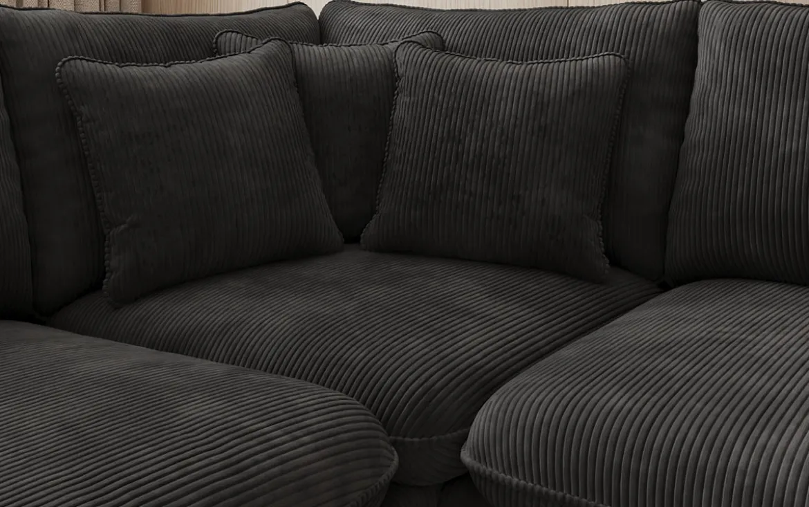 Designer Ecksofa Laguna mit Metallfüße in Cord