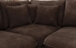 Designer Ecksofa Laguna mit Metallfüße in Cord