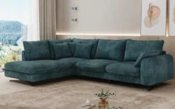 Designer Ecksofa Laguna mit Metallfüße in Cord