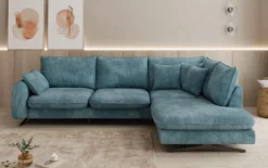 Designer Ecksofa Laguna mit Metallfüße in Cord