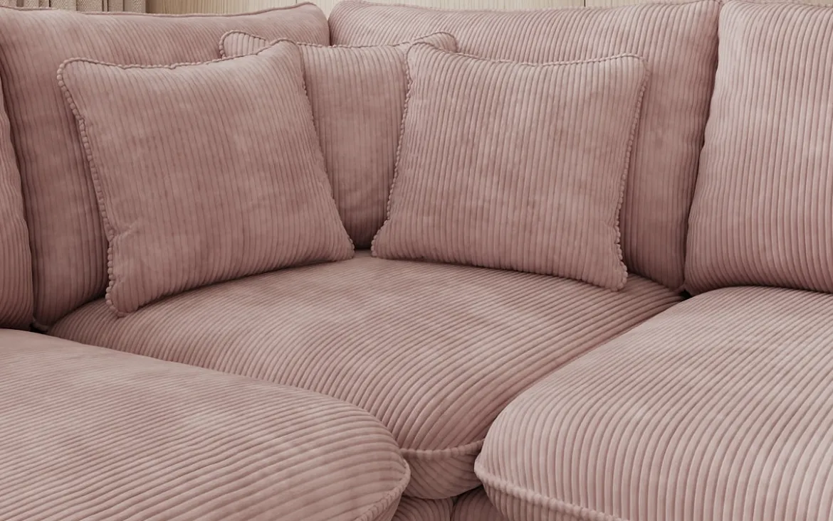 Designer Ecksofa Laguna mit Metallfüße in Cord