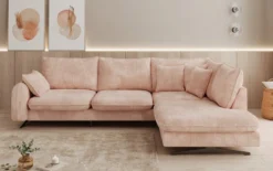 Designer Ecksofa Laguna mit Metallfüße in Cord