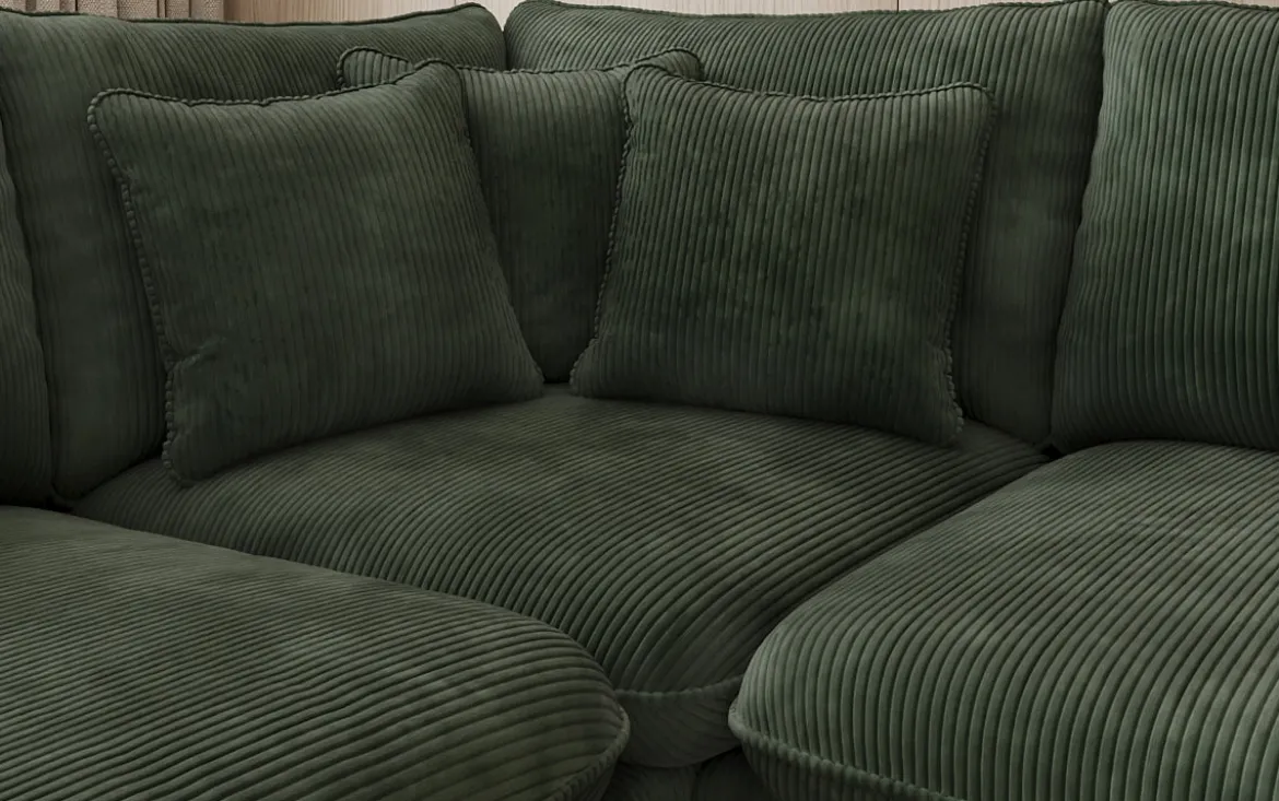 Designer Ecksofa Laguna mit Metallfüße in Cord
