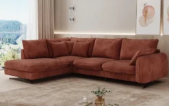 Designer Ecksofa Laguna mit Metallfüße in Cord