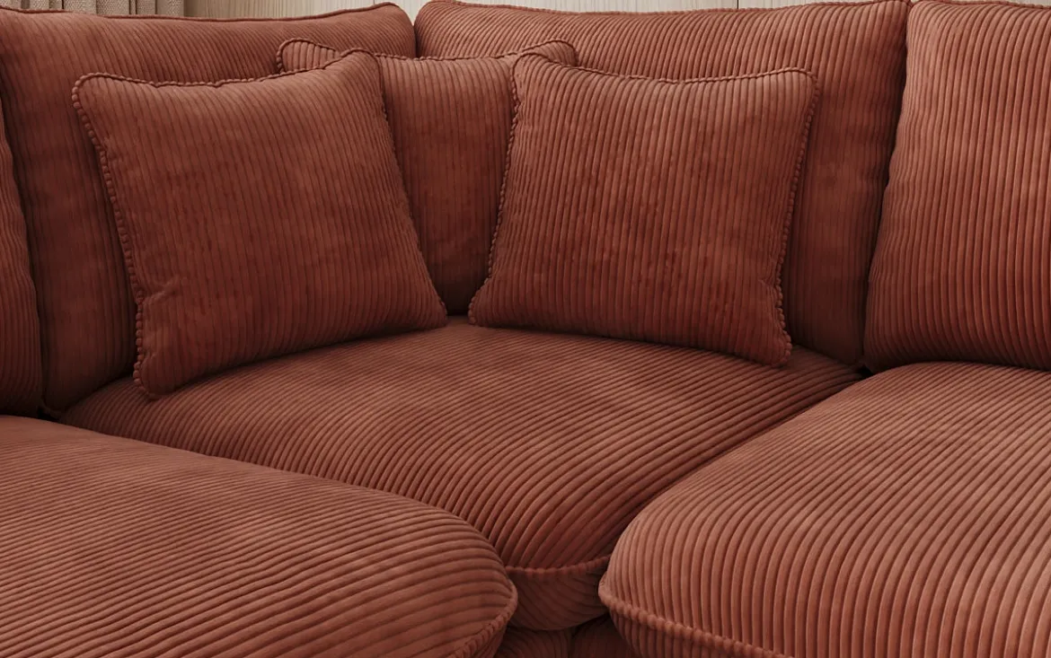 Designer Ecksofa Laguna mit Metallfüße in Cord