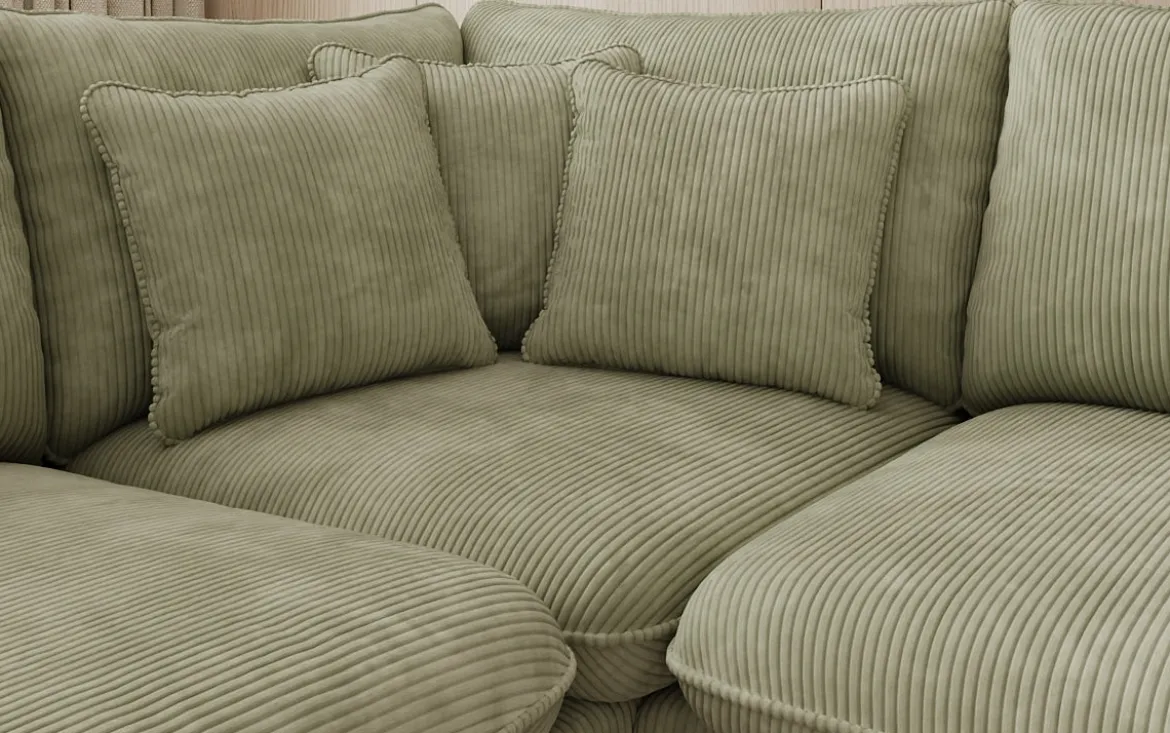 Designer Ecksofa Laguna mit Metallfüße in Cord