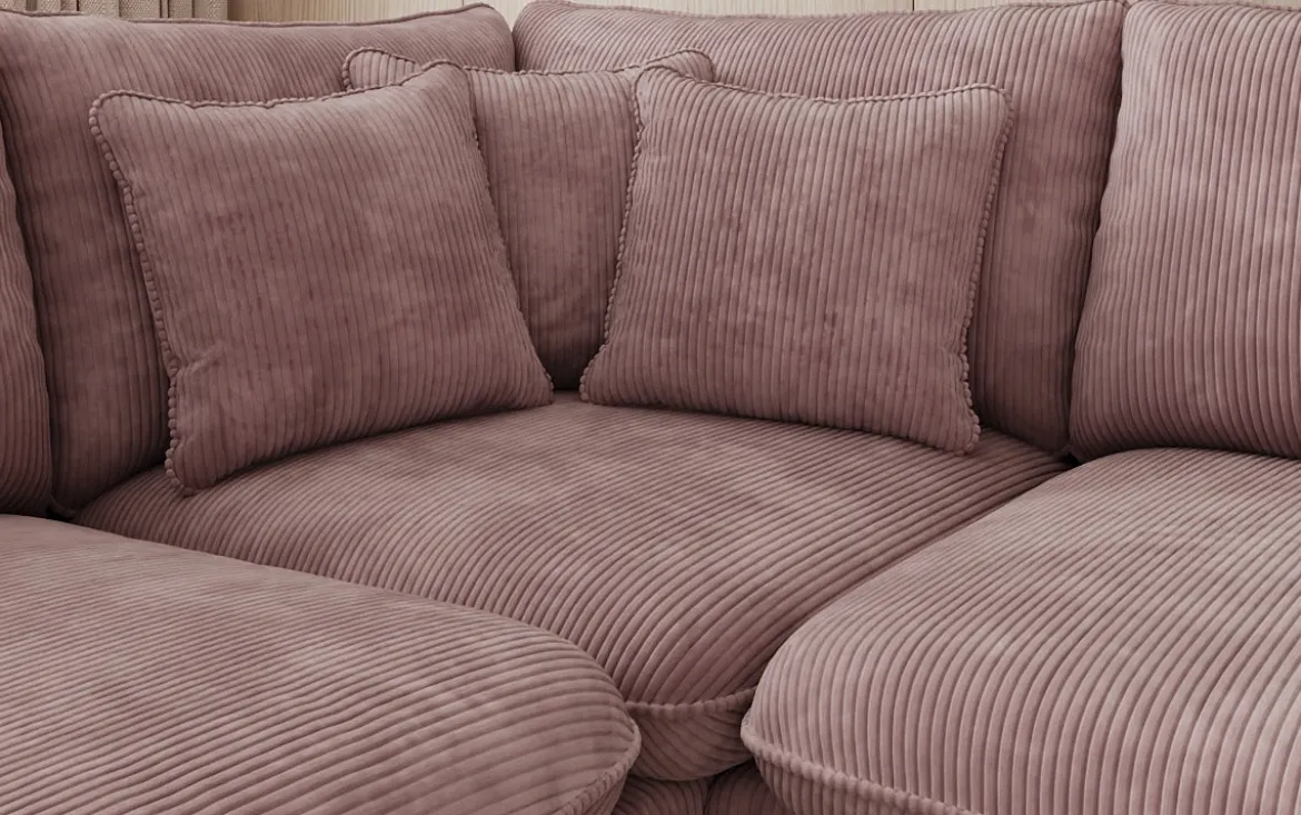 Designer Ecksofa Laguna mit Metallfüße in Cord