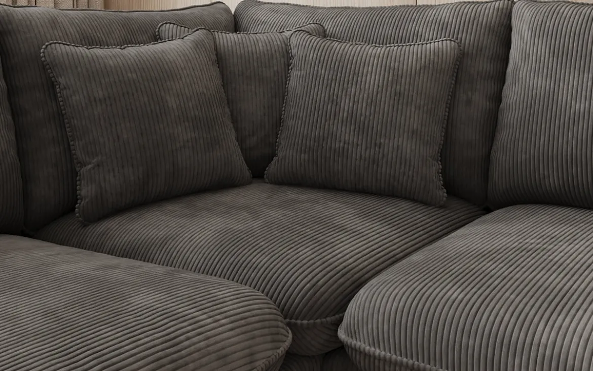 Designer Ecksofa Laguna mit Metallfüße in Cord