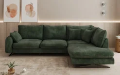 Designer Ecksofa Laguna mit Metallfüße in Cord