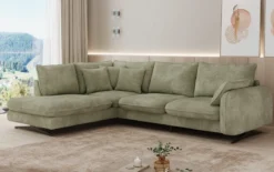 Designer Ecksofa Laguna mit Metallfüße in Cord