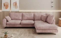 Designer Ecksofa Laguna mit Metallfüße in Cord