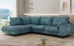 Designer Ecksofa Laguna mit Metallfüße in Cord