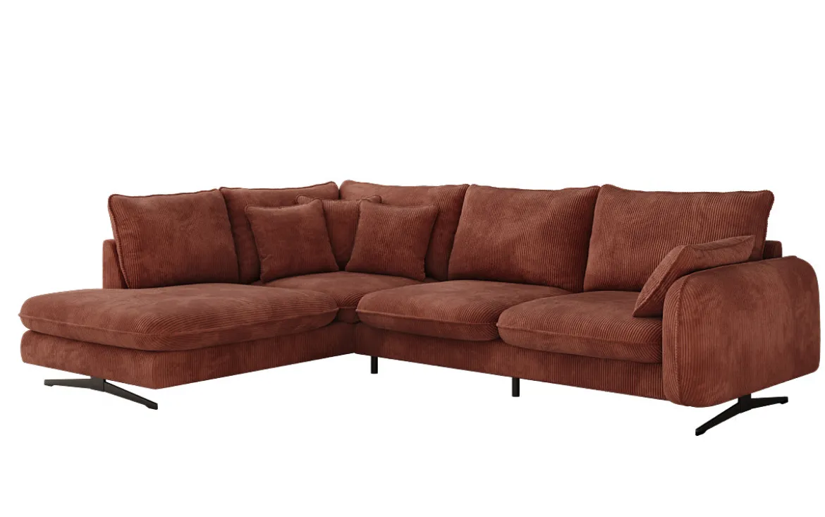 Designer Ecksofa Laguna mit Metallfüße in Cord