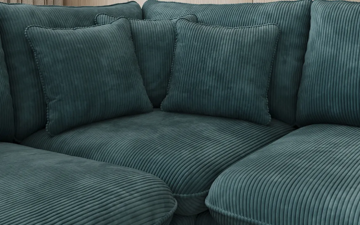 Designer Ecksofa Laguna mit Metallfüße in Cord
